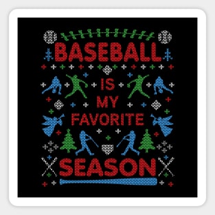 Funny Baseball Season Ugly Christmas Sweater Party Original Magnet